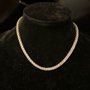 Elegant Gold Filled Tennis Necklace. sparkly Cubic Zirconia. Lobster Claw Clasp.
